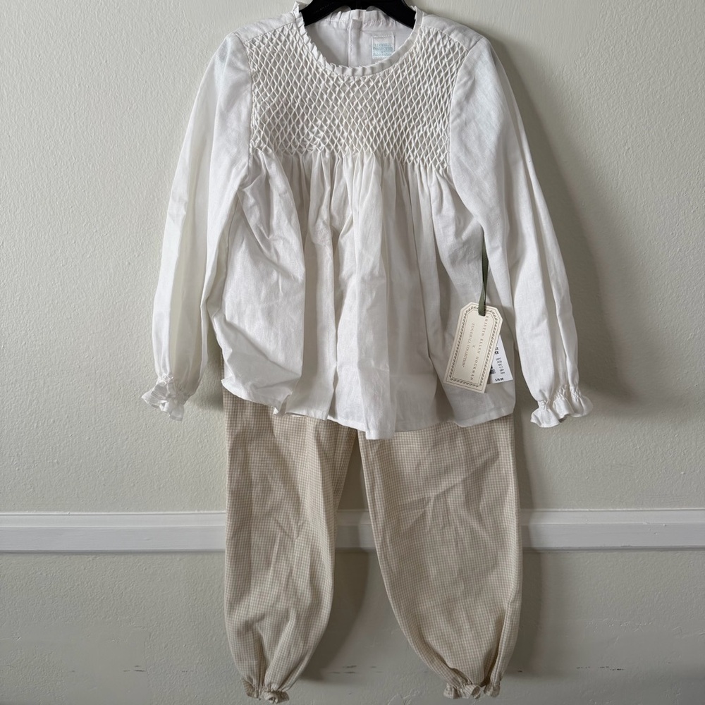 Edgehill x Kristin Hockman Delphine Honeycomb Blouse & Woven Pants Set